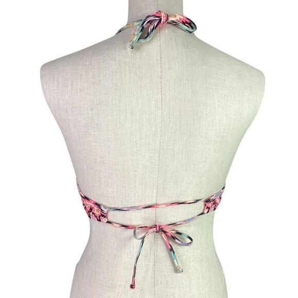 Victorias Secret Bikini Top Womens 34D Multicolor Ikat Foil The Fabulous Pushup - Picture 5 of 9